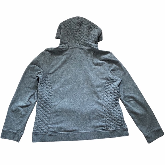Croft and Barrow Gray Quilted Detail Hooded Zip Up Jacket - Picture 2 of 3